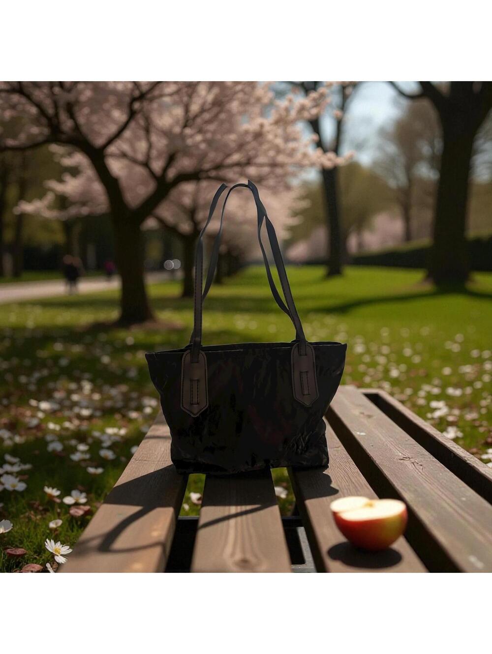 Black Women’s Textured Shoulder Bag Tote